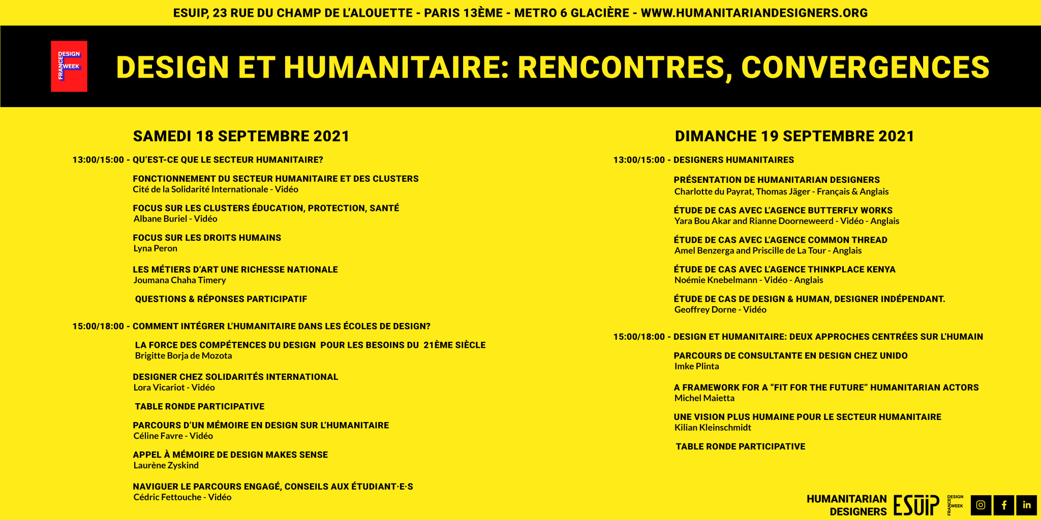 Programme complet humanitarian designers france design week