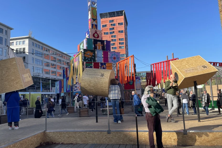 Public art installation in an urban setting